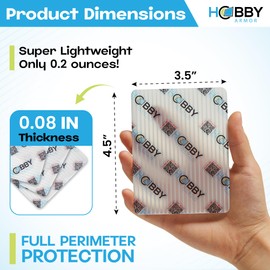 100 Pack Plastic Trading Card Shipping Protector by Hobby Armor, 3.5" x 4.5" with Rounded Corners, Translucent Plastic and Vibrant Multi-Color Card Protector to Guard Cards from Dings, Cardboard Alt