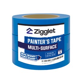 Zigglet Blue Painters Tape – Wide Masking Tape for Painting Walls & Trim, Clean Removal, No Residue – Heavy Duty Blue Tape for DIY, Multi‑Surface Paint Tape for Professionals - 60 Yards | Pack of 3