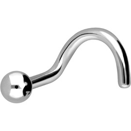 PIERCINGLINE Nose Piercing | Titanium | 2.5 mm Ball | Piercing Nose Stud Spiral | Choice of Colours, Titanium