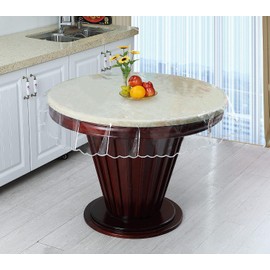 70 inch Plastic Table Cover Clear PVC Tablecloth, Waterproof and Oil-Resistant Table Protector Living Room Dining Table Coffee Table