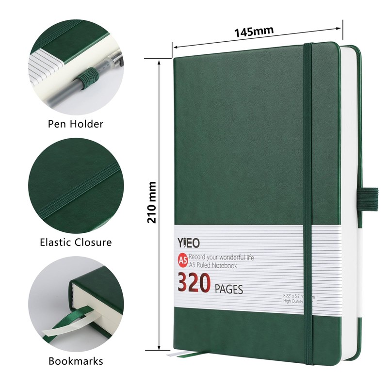 Notebook A5, Hardback A5 Notebook Thick Journal Notebook 320 Pages