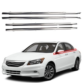Dasbecan 4Pcs Weatherstrip Window Seal Chrome Car Window Moulding Trim Compatible with Honda Accord 2008-2012 Replaces#72410-TA0-A01 72450-TA0-A01 72910-TA0-A01 72950-TA0-A01