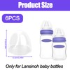 6pcs Baby Bottle Caps Compatible with Lansinoh Bottles, Soft &