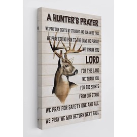 BXFAHZJ A Hunter's Prayer Deer Wall Art Canvas Inspirational Quotes Farmhouse Vintage Hunting Themed 11x14 Inch Prints Decor For Home Bedroom Living Room Bar Club,Gifts for Hunters