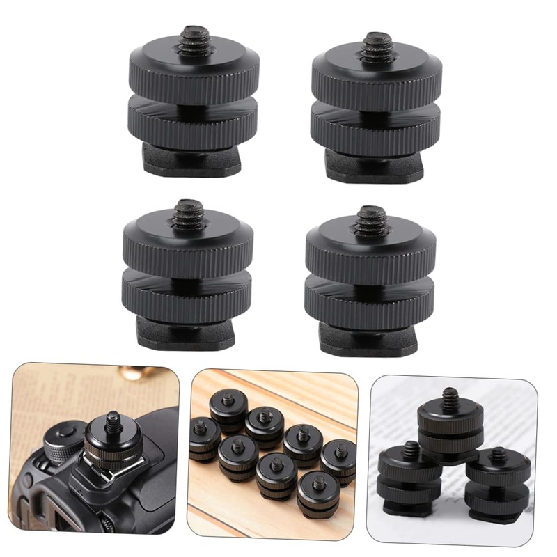 KOMBIUDA 4PCS Hot Shoe Adapter Set Aluminum Alloy Tripod Screw