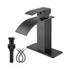 Midanya Bathroom Faucet with Waterfall Spout, Single Hole or 3-Hole