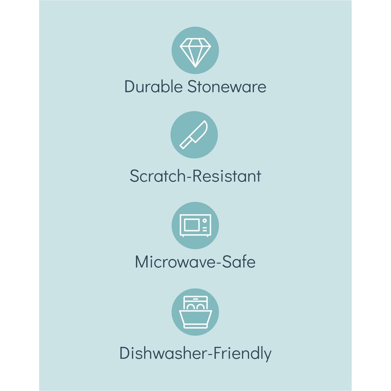 Stoneware dinnerware set 4 persons 12 pcs – Modern style