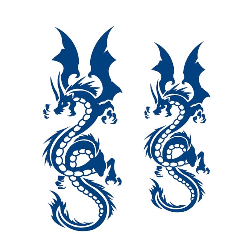 GZX004 009 2 Small Sheets Temporary Dragon Tattoos Long Lasting