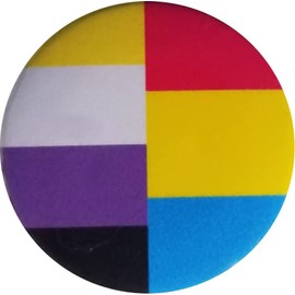 Nonbinary Pansexual Flag pins - small pinback buttons - 1.25" pack of 12