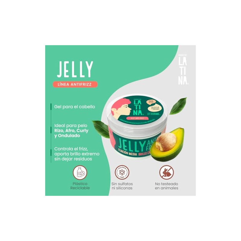 Latina Gel Cabello Jelly Anti Frizz Belleza Mujer Activador Rizos