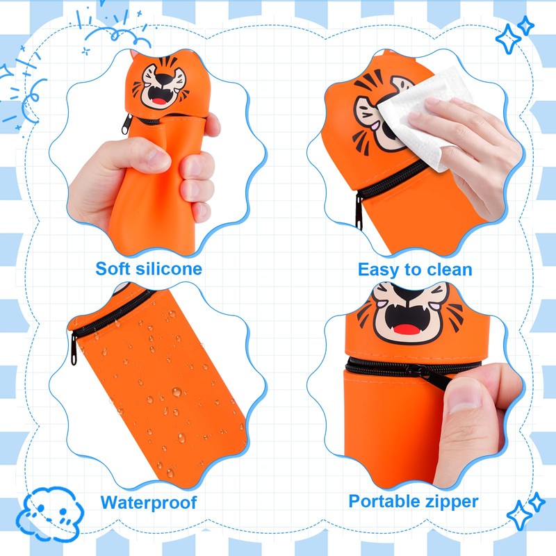 Pencil Case, orange, Tiger