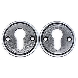 UHRIG 2 x Rosette for PZ Lock – Forged from Steel – for Profile Cylinder/PZ Cylinder/Door Lock – Lock Rosette for Front Doors – Set of 2