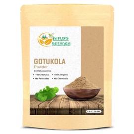 Herbs Botanica Gotu Kola Powder (Centella asiatica) 5.3 oz/150 GMS for Tea, Hair Growth & Wellness Healthy Nervous System Finely Ground Herbal Powder for DIY Beauty & Supplements