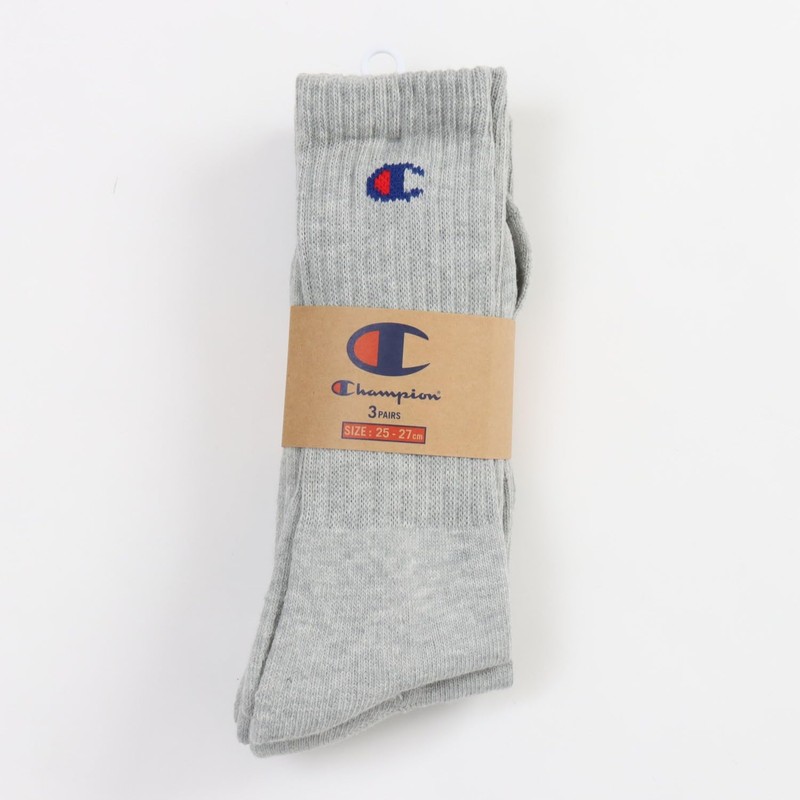 Champion CMSCY002/CMSCH002 Men's High Socks, Plain Socks, 3-Pair Set, Half