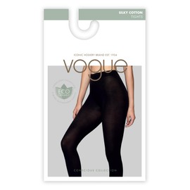 Vogue Cotton Eco Cotton Tights Matt for Women, Black (1210 Black)