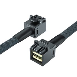 10Gtek Internal Mini SAS HD SFF-8643 Cable, With Sideband, 0.3 Meters, Foldable, Flexible