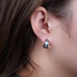 Limerencia Titanium Hoop Earrings for Men and Women, G23 Medical Hypoallergenic Health Plugs, Hoop Earrings for Sensitive Ears, Fashion Women's Jewellery (A), Titanium, Cubic Zirconia