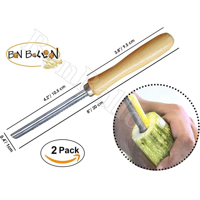 2 Pcs Corer Zucchini Squash Vegetable Stainless Kosa Excavator And