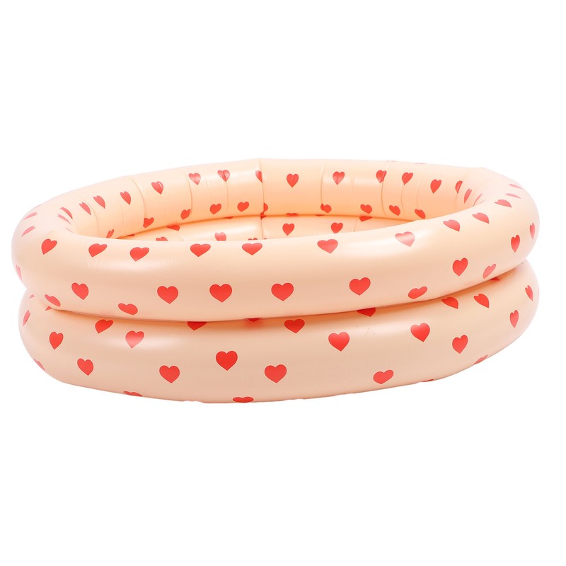 Round Inflatable Swimming Pool Vintage Heart Pattern Thicken Kids Paddling