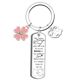 QTZXZX Geschenk Schwester Weihnachten Schlüsselanhänger Schwester Herz Schlüsselanhänger Liebe Schwester Meine Schwester von Herzen für immer für Schwester Original Schlüsselanhänger Geschenk