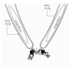 Veraly Set 2 Pulseras Y 2 Collares Pareja Astronauta Acero