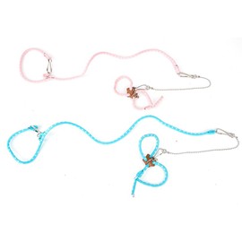 DELORIGIN 2pcs Hamster Traction Rope 2 Color Gliders Harness Leash Set Small Animal Adjustable Traction Vest Hamster Harness Leash for Squirrels Hamsters Rats Gerbils Reptiles Bearded Dragon Lizards