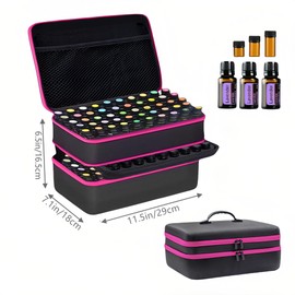 GZWENHAN 127 Slots Essential Oil Case Organizer, Fits 1ml-15ml Vials, Shockproof EVA Hard Shell Essential Oil Storage Carrying Bag for Travel and Home, Black & Purple
