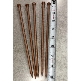 CLENDENIN BROS. New 9 INCH x 1/4” Oval Head Scotch Shank Copper Nails Spikes