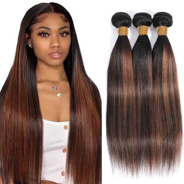 Fridnae Hair 18 20 22 Inch P1B30 Bundles Highlight Straight