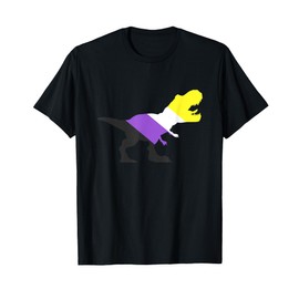 Trex Nonbinary Dinosaur Pride Non-Binary Flag Non Bino Saur T-Shirt