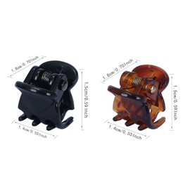 Haarklammern16 Pcs Haar Clips Haarspangen Mini Kunststoff Haar Klemmen für Damen Mädchen Friseur Zubehör Haarschmuck mit 20 U Haarspangen10 Gummiband (Schwarz, Braun)