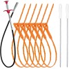 KeyFar 35.5inch Drain Clog Remover(1pcs), 25inch Drain Snake Hair Remover(6pcs)
