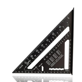FineGood Triangular Ruler, Circular Saw Ruler, Right Angle Ruler, 0-90°, Aluminum Alloy, Multi-Angle, Circular Saw Guide, Woodworking, Aluminum Alloy, Double-Sided Scale, Multi-Angle, Tool, Protractor