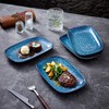 TAUFIKT Handmade Ceramic Dinner Plates Set of 4, 8 Inch