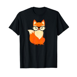 Cute Geek Fox With Glasses T-Shirt T-Shirt