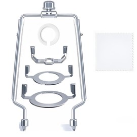 HOKIMEEN Lamp Shade Harp Holder for Spider Lampshade,7/8/9/10 Inch Height Adjustable,3/8" Standard Saddle,E14/E26/E27 Light Base UNO Fitter Adapter Converter,Lamp Kit and Parts,Lamp Harp (Silver)