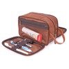 BUCKLESTONE - Leather laundry bag/shaving bag - Durham, light brown,