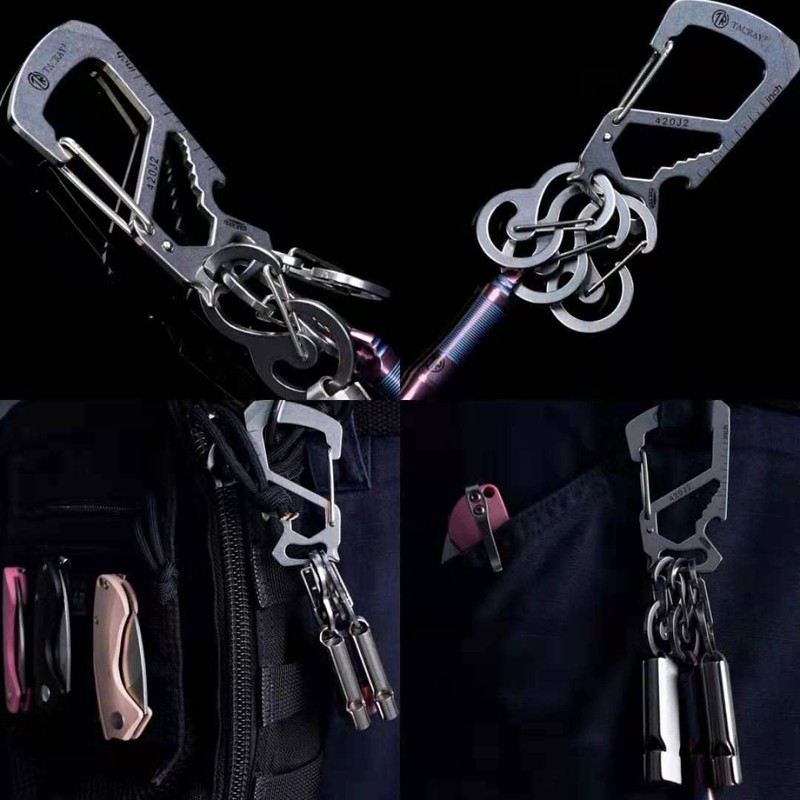 TACRAY Carabiner Keychain Clip, Anti-lost key holder and Quick Release