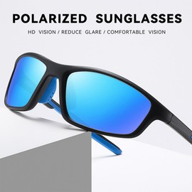 ZISTRFLO Polarised Sports Sunglasses for Youth Men Women UV400 Sports Glasses for Running Driving Cycling Fishing (L01)
