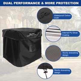 Central Air Conditioner Cover for Outside Units, 2-in-1 Waterproof Full AC Cover with Ventilated Mesh and Detachable Top Design, Seasons AC Unit Protection cover(28"L*28"W*32"H)