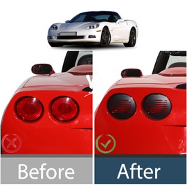 Lcojicep Tail Light Decorative Patches Stainless Steel Patches Compatible with Corvette C6 2005-2013 Car Tail Light Pattern Decorative Protector Exterior Accessories (Black, Style D)