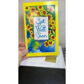 Unbranded Get Well Soon Greeting Card Beautiful Sunflowers Healing Thoughts