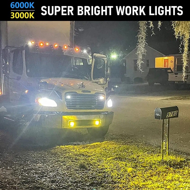Par Faros De Lupa Led Luz Doble Color Para Moto