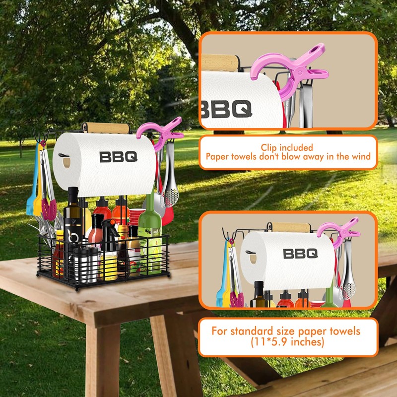 Concons Grill Caddy, BBQ Caddy for Outdoor Grill, Camping Essentials,