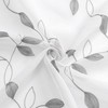 Tollpiz Grey Leaf Sheer Curtain Leaves Embroidered Bedroom Short Curtains