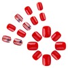 24Pcs 4th of July Press on Nails Short Square False