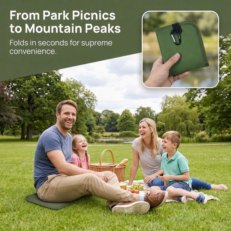 Vrexziy Folding Sit Mat, 2 Pack Portable Waterproof Outdoor Cushion,