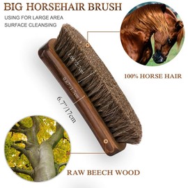 Shoe Brush Set, Horse Hair Brush Shoe Cleaning Brushes for Boots, Shoes, Car Seats, Sofas, Bags