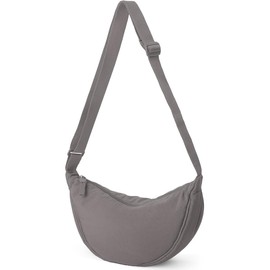 AiNinXun Half Moon Bag Women's Half Moon Bag Crossbody Bag Moonbag Cross Body Bag Women Crossbag Nylon Bag Men's Crossover Bag Bum Bag Shoulder Bag Hobo Shoulder Bag Body Bag, gray