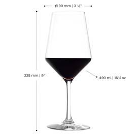 Stölzle Lausitz Red Wine Glasses Revolution Set of 6, 16 1/2 oz – Premium Crystal Glasses for Red Wine – Elegant Goblets for Maximum Aroma – Dishwasher & Shock Resistant